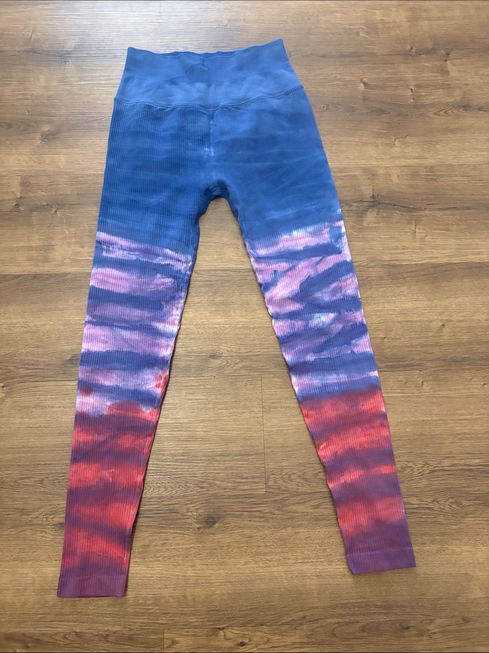 Women’s Seamless Tie-Dye Leggings - Blue & Purple